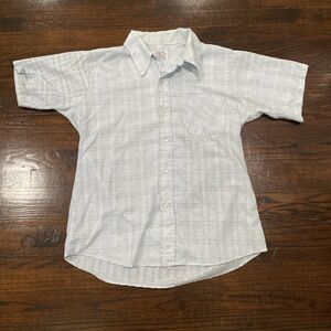 VTG 70s DONLIN Windowpane Shirt 100% Cotton Permanent Press Lightweight L USA